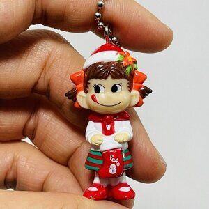 Milky Peko Figure Christmas Stocking Girl Keychain Chain Mascot Japanese Kawaii
